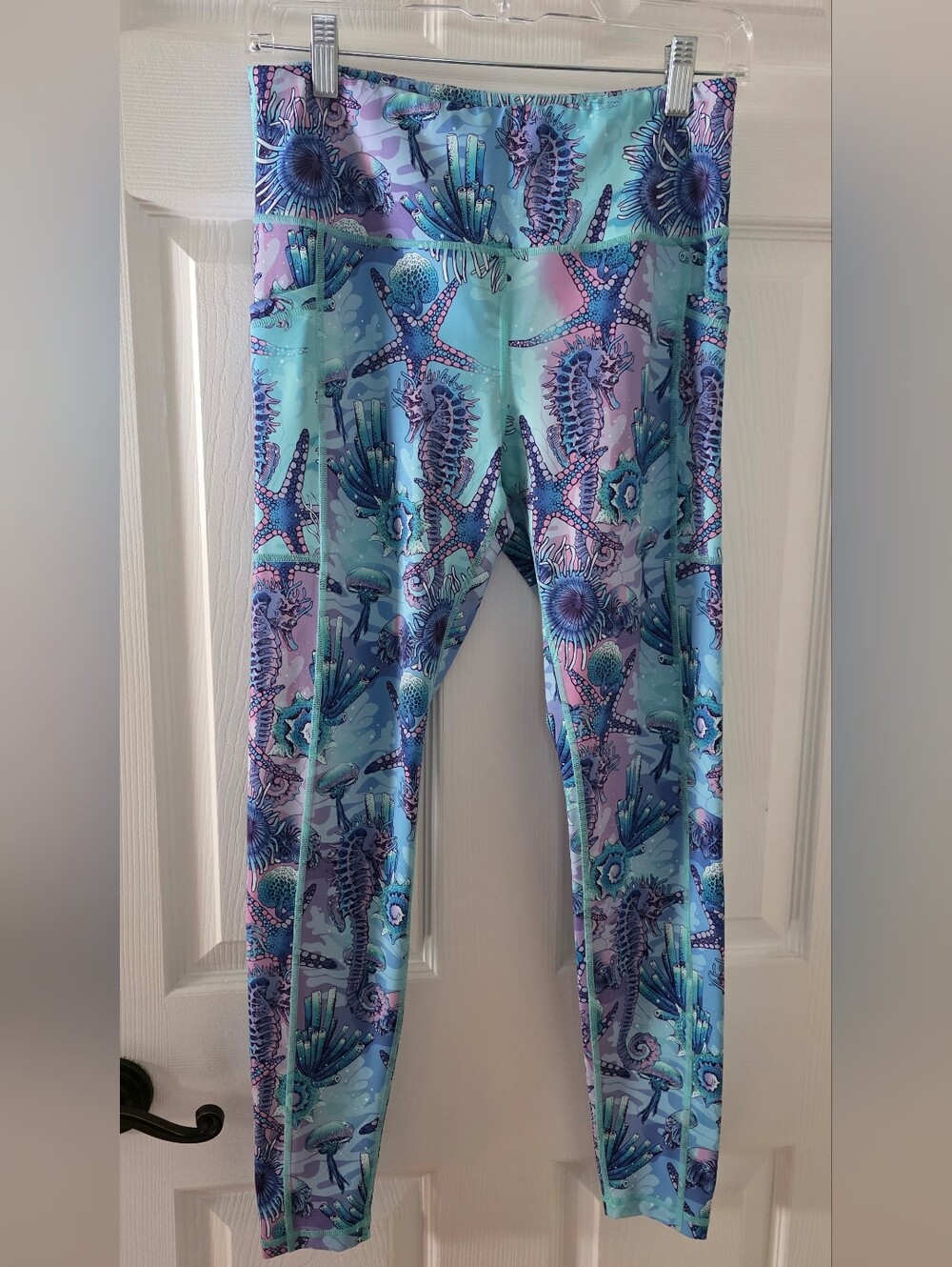 Constantly Varried Gear Sea Print Leggings - Pastel Blue & Purple - Picture 2 of 3